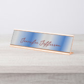 Elegante Moderne Kalligrafie Naam Professioneel Bl Bureau Naambordje (Voorkant)