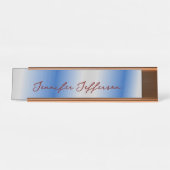 Elegante Moderne Kalligrafie Naam Professioneel Bl Bureau Naambordje (Voorkant)