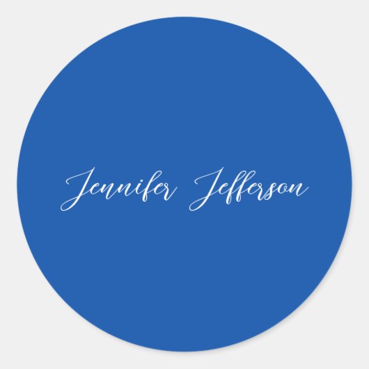Elegante Moderne Kalligrafie Naam Professioneel Bl Ronde Sticker (Voorkant)