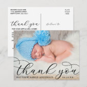 Elegante moderne kalligrafie Nieuwe baby dank je w Briefkaart (Voorkant / Achterkant)