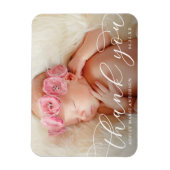 Elegante moderne kalligrafie Nieuwe baby dank je w Magneet (Verticaal)