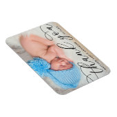 Elegante moderne kalligrafie nieuwe baby dank u B Magneet (Rechterzijde)