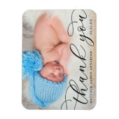 Elegante moderne kalligrafie nieuwe baby dank u B Magneet (Verticaal)