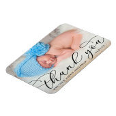 Elegante moderne kalligrafie nieuwe baby dank u B Magneet (Linkerzijde)