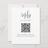 Elegante Moderne Kalligrafie QR Code Bruiloft RSVP Kaartje (Voorkant)