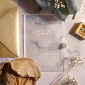 Elegante moderne kalligrafie romige bruiloft acryl uitnodigingen