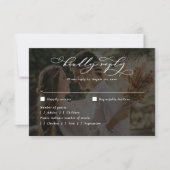 Elegante moderne kalligrafie script 2-foto bruilof RSVP kaartje (Voorkant)