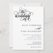 Elegante moderne kalligrafie script bruiloft kaart (Voorkant)