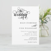 Elegante moderne kalligrafie script bruiloft kaart (Staand voorkant)