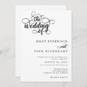 Elegante moderne kalligrafie script bruiloft kaart (Voorkant / Achterkant)