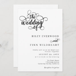 Elegante moderne kalligrafie script bruiloft kaart