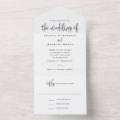 Elegante moderne kalligrafie script foto bruiloft all in one uitnodiging (Binnen)