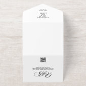 Elegante moderne kalligrafie script foto bruiloft all in one uitnodiging (Buiten)