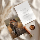 Elegante moderne kalligrafie script foto bruiloft kaart