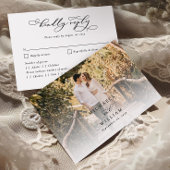 Elegante moderne kalligrafie script foto bruiloft RSVP kaartje