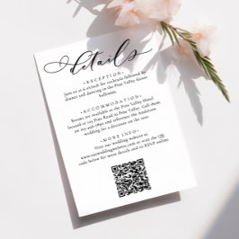 Elegante moderne kalligrafie script huwelijksdetai informatiekaartje