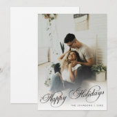 Elegante moderne kalligrafie script Kerst foto Feestdagenkaart (Voorkant / Achterkant)