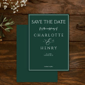 Elegante moderne kalligrafie script smaragd groen save the date