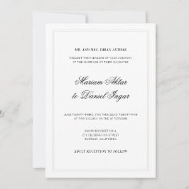 Elegante moderne kalligrafie script wit bruiloft kaart