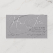 Elegante Moderne Kalligrafie Signature Haarsalon Visitekaartje (Achterkant)