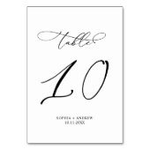 Elegante moderne kalligrafie tafel 10 bruiloft kaart (Voorkant)