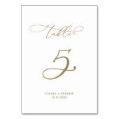 Elegante moderne kalligrafie tafel 5 bruiloft kaart (Voorkant)