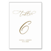 Elegante moderne kalligrafie tafel 6 bruiloft kaart (Voorkant)