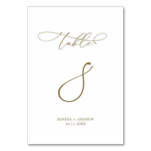 Elegante moderne kalligrafie tafel 8 bruiloft kaart (Achterkant)