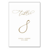 Elegante moderne kalligrafie tafel 8 bruiloft kaart (Voorkant)