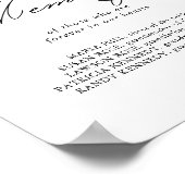 Elegante moderne kalligrafie ter nagedachtenis bor poster (Hoek)