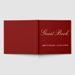Elegante moderne kalligrafie terracotta bruiloft gastenboek