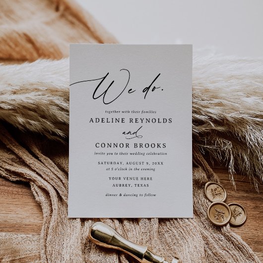 Elegante moderne kalligrafie Wij doen bruiloft Kaart