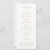 Elegante moderne kalligrafie witte bruiloft progra (Achterkant)