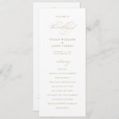 Elegante moderne kalligrafie witte bruiloft progra (Voorkant / Achterkant)