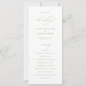 Elegante moderne kalligrafie witte bruiloft progra (Voorkant)