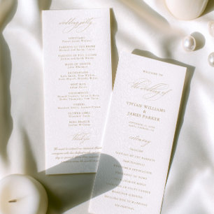 Elegante moderne kalligrafie witte bruiloft progra