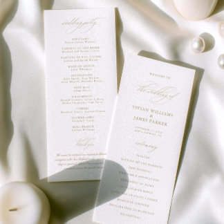 Elegante moderne kalligrafie witte bruiloft progra