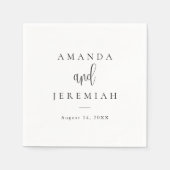 Elegante moderne kalligrafie zwart-wit bruiloft servet (Voorkant)