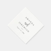 Elegante moderne kalligrafie zwart-wit bruiloft servet (Hoek)