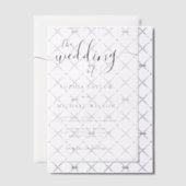 Elegante moderne kalligrafie zwart & wit bruiloft vellum uitnodigingen (Offset (Uitnodiging))