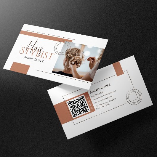Elegante Moderne Kapsalon Kapper QR Code Visitekaartje