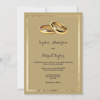 Elegante moderne karamel gouden ringen Huwelijk Kaart