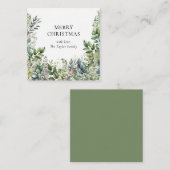 Elegante moderne kerst botanisch blad notitiekaartje (Voorkant / Achterkant)