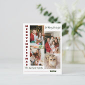 Elegante moderne kerst familie foto collage feestdagenkaart (Staand voorkant)