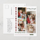 Elegante moderne kerst familie foto collage feestdagenkaart (Voorkant / Achterkant)