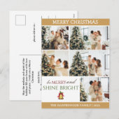 Elegante moderne kerst familie foto collage feestdagenkaart (Voorkant / Achterkant)