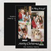 Elegante moderne kerst familie foto collage feestdagenkaart (Voorkant / Achterkant)