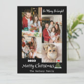 Elegante moderne kerst familie foto collage feestdagenkaart (Staand voorkant)