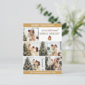 Elegante moderne kerst familie foto collage feestdagenkaart (Staand voorkant)