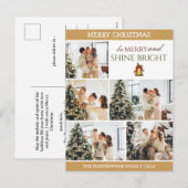 Elegante moderne kerst familie foto collage feestdagenkaart (Voorkant / Achterkant)